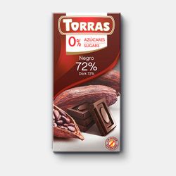 Ciocolată amara 72% cacao f/a zahar f/a gluten Torras 75g
