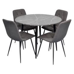 cumpără Set masă și scaune Evelin di Costacurta стол DT-402-6B + 4 стула YTC-080B Dark grey în Chișinău 