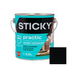 STICKY PRACTIC Email Alchidic Negru 2,5 L