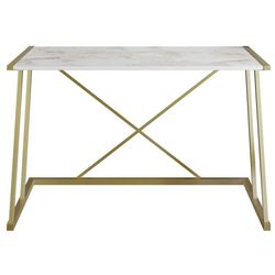 cumpără Masă de birou Trendy Anemon, AlbAur, 120x75x60cm în Chișinău 
