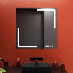 купить Зеркало для ванной Bayro Edge 800x800 LED touch подогрев, часы, термометр в Кишинёве 