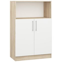 cumpără Dulap de birou Mobildor-Lux Consolă Practik semi-deschisă cu polițe (80x40x120H cm) Sonoma/White în Chișinău 