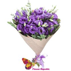 Buchet violet de eustoma
