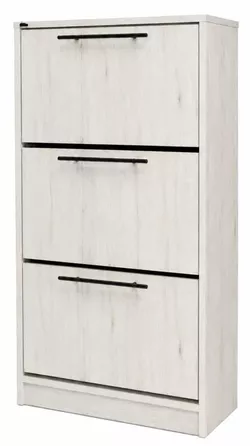 cumpără Raft pentru încălțăminte Mashtab 12442 Soria cu 3 sertare (640x290x1250) Stejar Alb în Chișinău 