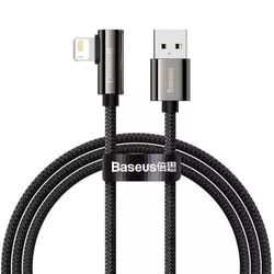 cumpără Cablu telefon mobil Baseus CALCS-01 USB - Lightning, Braided, 2.4A, 1m, 90°, Legend Elbow Black în Chișinău 