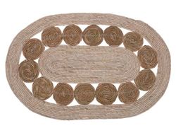 Covoras din paie oval H&S 80X50cm "Cercuri", in doua culori