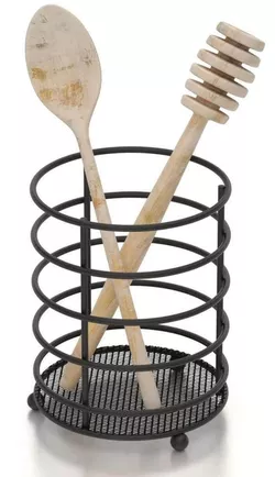 cumpără Accesoriu pentru bucătărie Teknotel MG069n Suport lingura 12x12x15cm, metal negru în Chișinău 