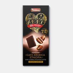 Ciocolata neagra 72% cu boabe de cafea Etiopia f/a zahar, f/a gluten Torras 125g
