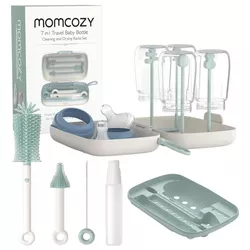 купить Сушка для бутылочек Momcozy LS001-GE12NB-A Set pentru curatarea biberoanelor 7in1 Green в Кишинёве 