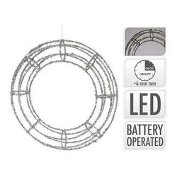 купить Световая фигура Promstore 25141 Круг 3D 20LED 30сm, 2xAA таймер, серебр в Кишинёве 