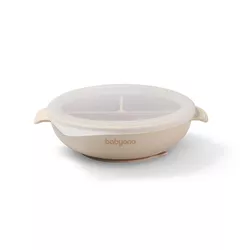 купить Посуда для кормления BabyOno 1661/03 Placa de silicon cu ventuza si capac (bej) в Кишинёве 
