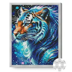cumpără Tablou pe numere Art Gallery QB206514 Mozaic cu diamante patrate 40x50cm Tigru cosmic în Chișinău 