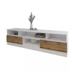 купить Тумба напольная для TV Smartex (16351) Т6 160cm TV Alb+Stejar inchis в Кишинёве 