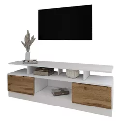 cumpără Comodă TV Smartex (16513) Т9 140cm TV Alb+Stejar inchis în Chișinău 