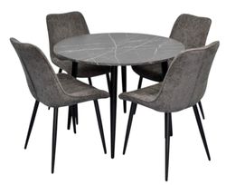 cumpără Set masă și scaune Evelin di Costacurta стол DT-402-6B + 4 стула YTC-055B Dark grey în Chișinău 