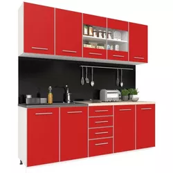 купить Мебель для кухни Haaus Riga 2.0m (White/Red) в Кишинёве 