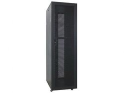 19" 46U Standard Floor Rack, SN-ROCK 46U-06-10-2ДП-РТ-ДП-4БГ, 600х1000х2235*, Perforated Door, Black