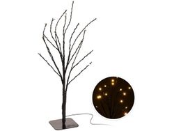 Copac decorativ "Globuri" 30cm, 15microLED, alb-cald, pe baterii