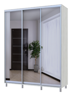 City Lite 3 usi oglinzi 2.25 m x 1.8m x 0.6 m lemn alb 0449