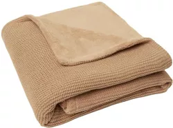 cumpără Lenjerie de pat pentru copii Jollein 517-511-66072 Paturica Basic Knit Biscuit/Fleece, 75x100cm în Chișinău 