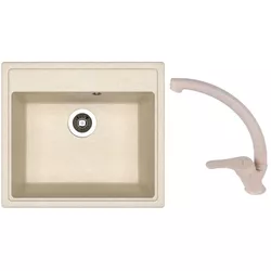 купить Мойка кухонная со смесителем Dr.Gans Nika 570 + SanDonna F 1069 bej в Кишинёве 