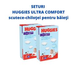1 Set 2 pachete scutece-chiloţel Huggies pentru băieţel 3 (7-11 kg), 2x58 buc.