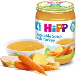 Hipp пюре овощной суп с индейкой, 4+мес. 190г