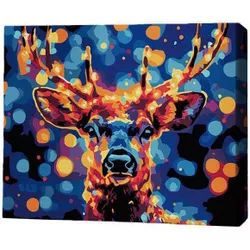 купить Картина по номерам BrushMe RMGB023FC 30x40сm (pânză neagră/fără cutie) Regele pădurii в Кишинёве 