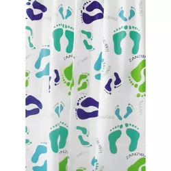 cumpără Perdea de duș Bisk 06892 PEVA FUN FEET MULTI albastru 180x200 în Chișinău 