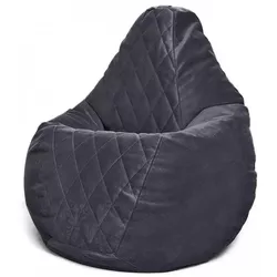 cumpără Fotoliu BeanBag BeanBag BM6161, Кресло Груша из велюра Maserrati "Romb", XXL, чёрный în Chișinău 