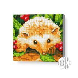 купить Картина по номерам Art Gallery BJ616 Mozaic cu diamante 20x20cm Ariciul printre mure в Кишинёве 