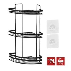 купить Полка для ванной Hydro S MAGIC FIX 742, Neagră, colțar triplă p/u baie в Кишинёве 
