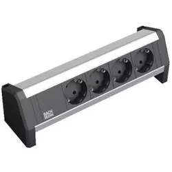 купить Удлинитель электрический BACHMANN 339.1000 Modul desk 4xSchuko+set montare negru в Кишинёве 