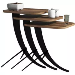 купить Журнальный столик Trendy Pion, Орех, вложенный столик (3 шт.) в Кишинёве 