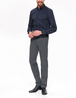 Camasa TOP SECRET Albastru inchis cu imprimeu SKL2732GR