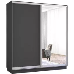 купить Шкаф Mobildor-Lux Раздвижные двери Fox из зеркала и ДСП (180x60x200H см) Антрацит в Кишинёве 