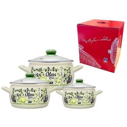 купить Набор посуды Metalac 57063 Set cratite emailat Oliva 3buc в Кишинёве 