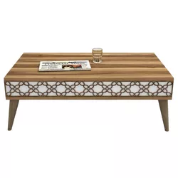 cumpără Măsuţă cafea Trendy Oras, Nuc, Alb 105x36x60cm în Chișinău 