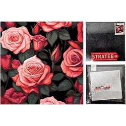 купить Картина по номерам Strateg 57232 Buchet de trandafiri 40x40cm (fundal negru) в Кишинёве 