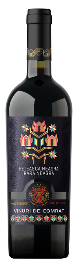 Комрат Фольклорные вина "Feteasca Neagră Rară Neagră" красное сухое, 0,75 л