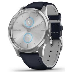 купить Фитнес-трекер Garmin vivomove Luxe, S/E EU, Silver, Navy, Leather в Кишинёве 