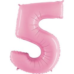 Цифра "5" с Гелием - Розовая