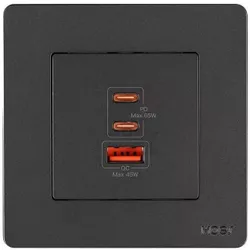 купить Зарядное устройство сетевое Moes TK-SR-EU-2C1A-65-GY-MS, Grey в Кишинёве 
