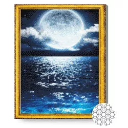 cumpără Tablou pe numere Art Gallery GA84285 Mozaic cu diamante Mega luna peste mare 40x50cm în Chișinău 