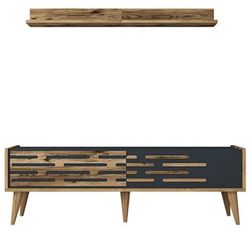 купить Тумба напольная для TV Trendy Valensiya 140, Nuc, Antracit в Кишинёве 