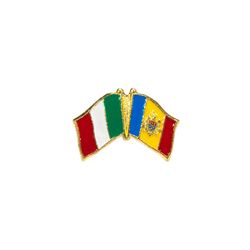 Значок - Флаг Италия & Молдова