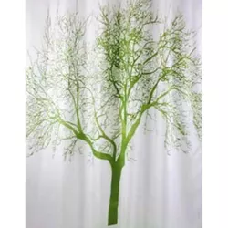cumpără Perdea de duș Bisk 04439 TXT TREE arbore verde 180x200 în Chișinău 