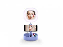 Selfie Ring with Mirror Cellular, Light Blue