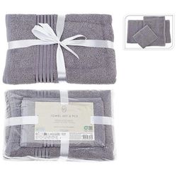 купить Домашний текстиль H&S 53892 Set prosoape 3buc (30x50cm, 50x100cm, 70x140cm) mov в Кишинёве 