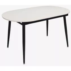 купить Стол Evelin di Costacurta DT-533R B, 135(175)x80x76см, Каркас/Опоры: Металл Черный (раздвижной), белый мат в Кишинёве 